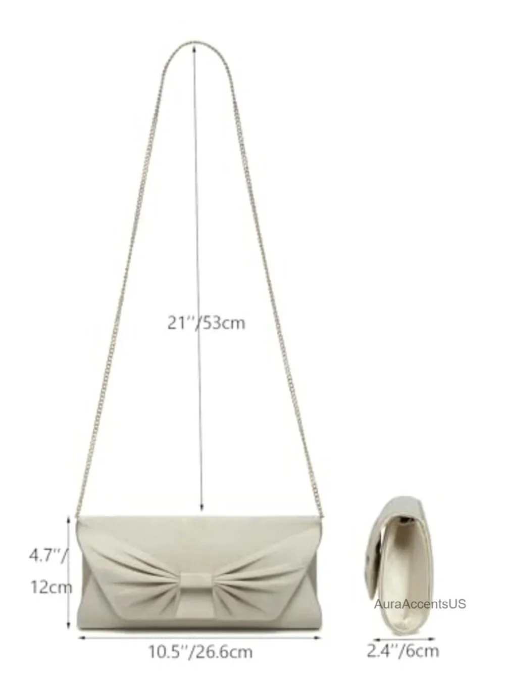 Elegant Satin Clutch Purse with Detachable Chain Strap for Evening Parties